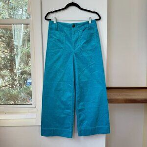 New Anthropologie The Colette Cord Wide Leg Pants Blue